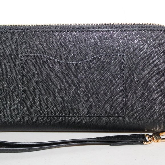 NWT TORY BURCH EMERSON ZIP CONTINENTAL WRISTLET BLACK CLUTCH BAG $278 - Picture 3 of 7